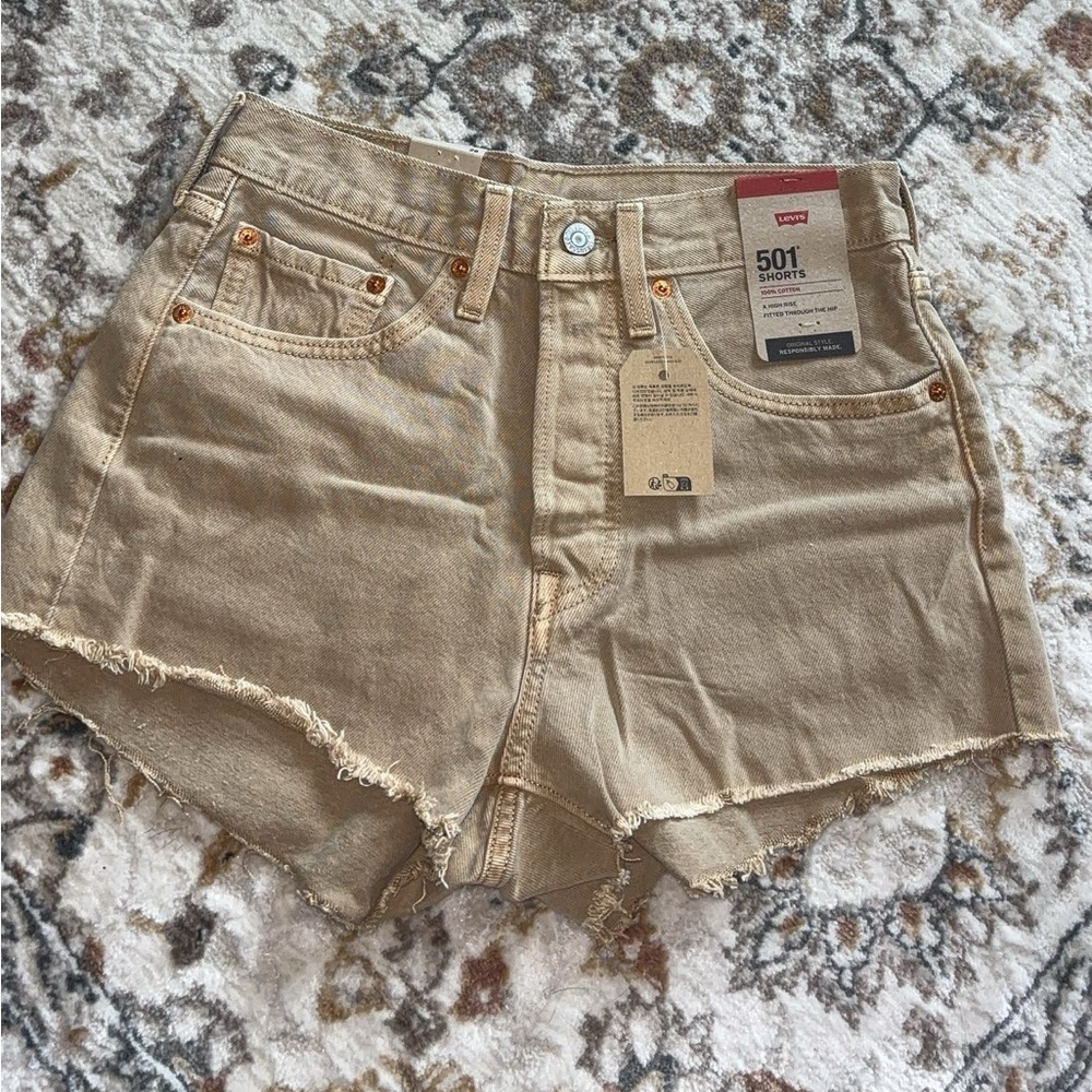 Levi's Beige 501 Denim Shorts